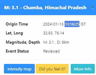 Earthquake Tremors in Chamba