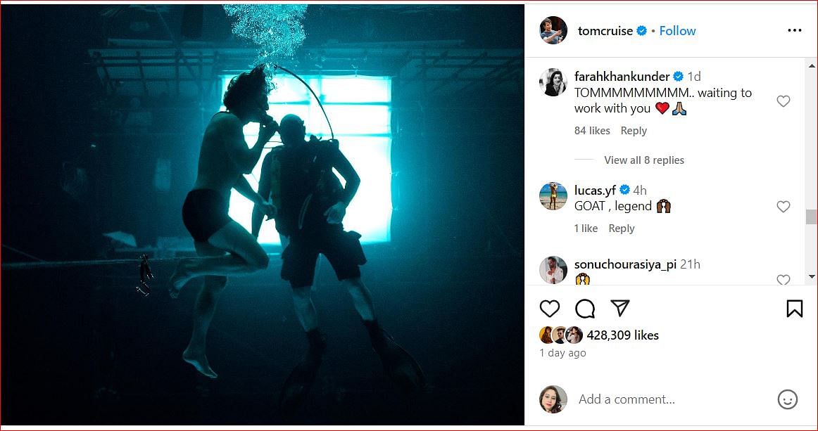 Tom Cruise In A Farah Khan Film? Her Comment On Hollywood Star Latest Post Gets Us Thinking As Per Report - Amar Ujala Hindi News Live - Tom Cruise Farah Khan:क्या फराह