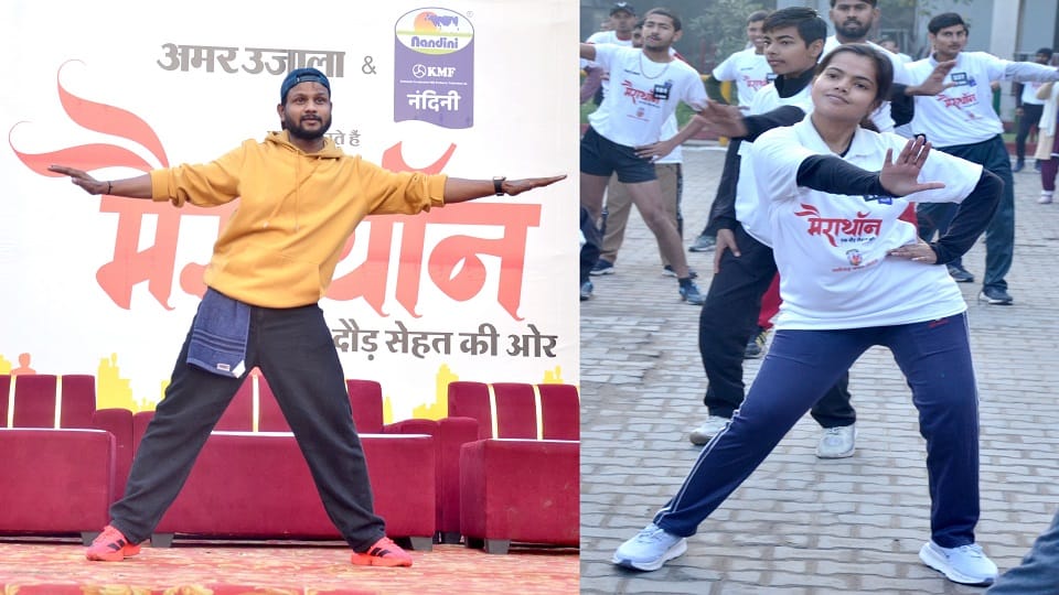 जुम्बा करते प्रतिभागी