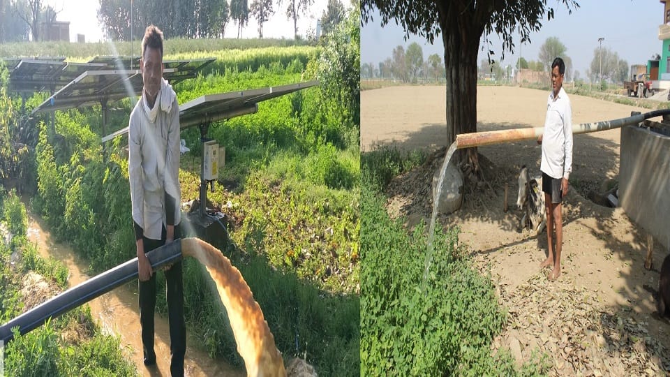 सोलर पंप चलाकर दिखाते किसान