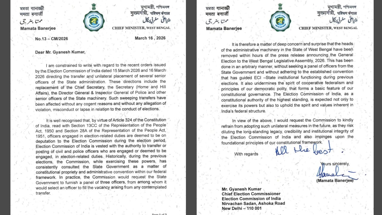 mamata banerjee wrote letter to election commission dd74d6c415ce6bd2f0d96697fbcf519e