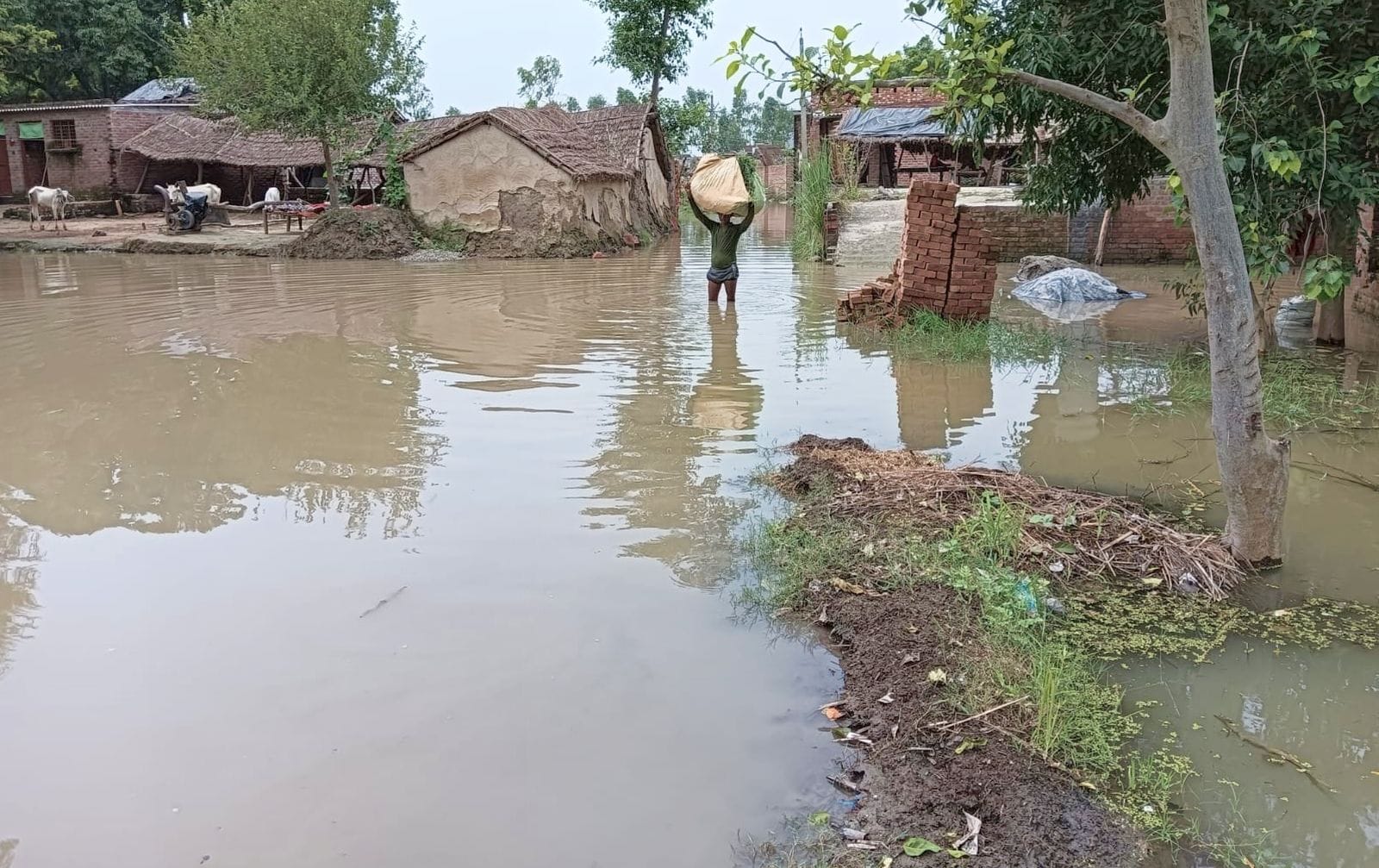 सहसवान के वीरसहाय नगला में इस स्थिति में रह रहे लोग। संवाद