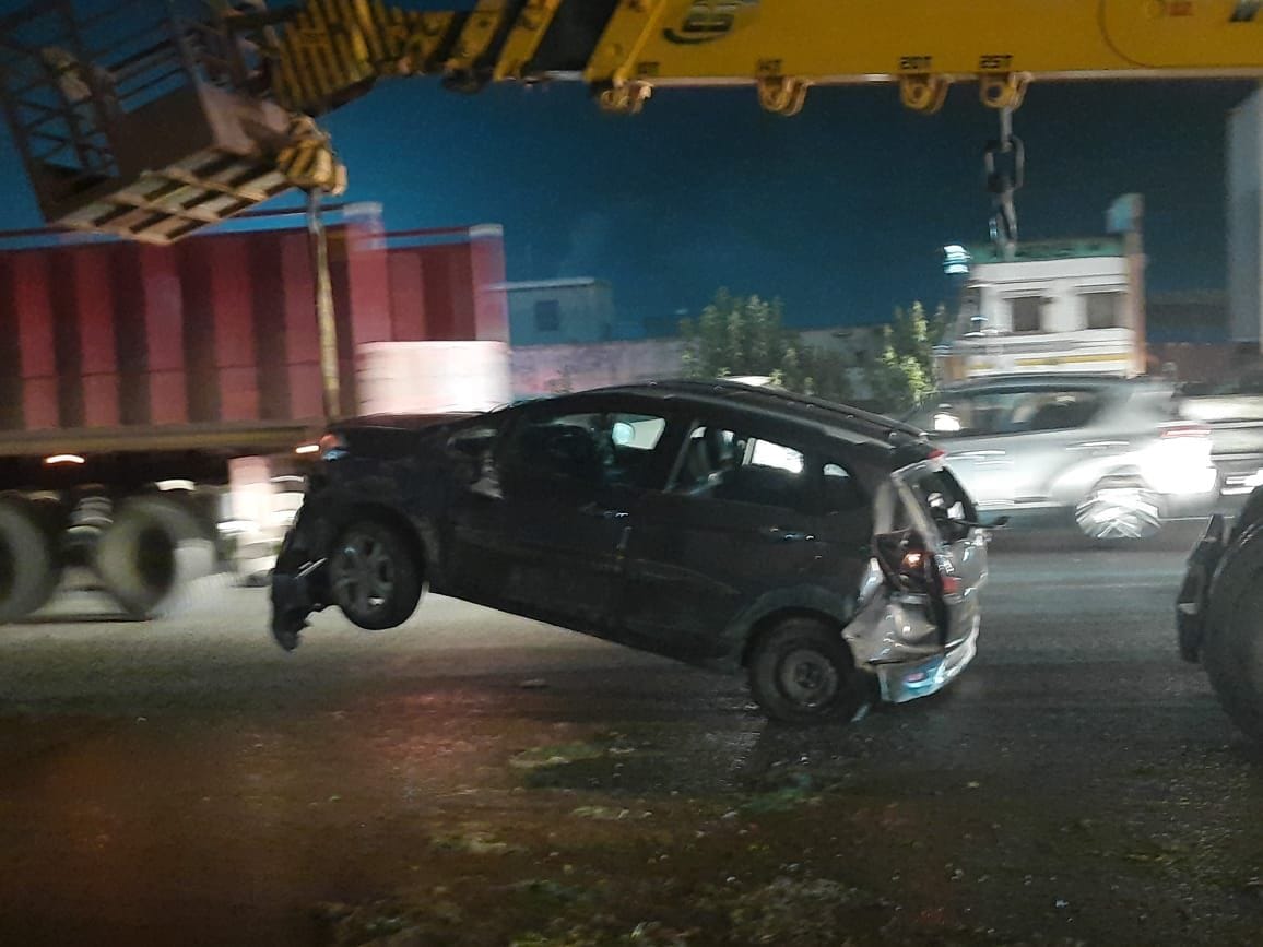 फोटो :10: सोनीपत के बहालगढ़ में हादसे के बाद मौके पर जांच करने पहुंची पुलिस। संवाद