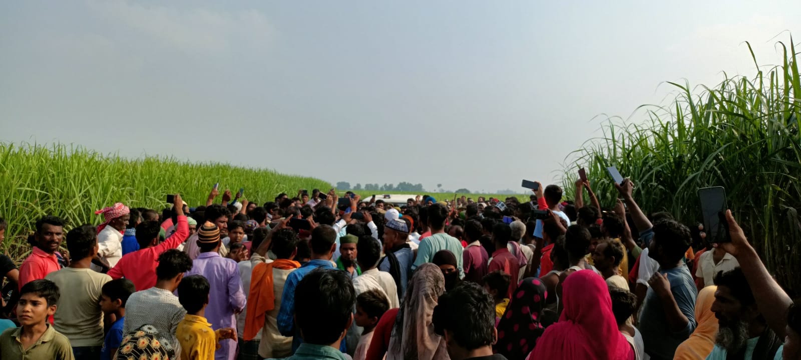 तिकुनिया रामापुर क्षेत्र के एक गाने के खेत में किशोरी का शव मिलने पर उमड़ा ग्रामीणो का हजूम तिकुनिया रामापुर क्षेत्र के एक गाने के खेत में किशोरी का शव मिलने पर उमड़ा ग्रामीणो का हजूम
