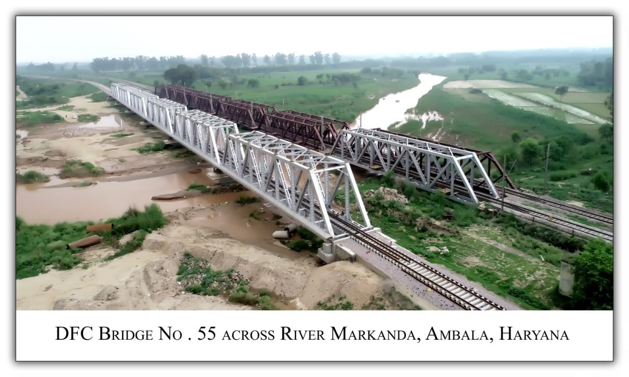 यमुनानगर के पास कलानौर में नदी पर बनाया गया ब्रिज। रेलवे यमुनानगर के पास कलानौर में नदी पर बनाया गया ब्रिज। रेलवे