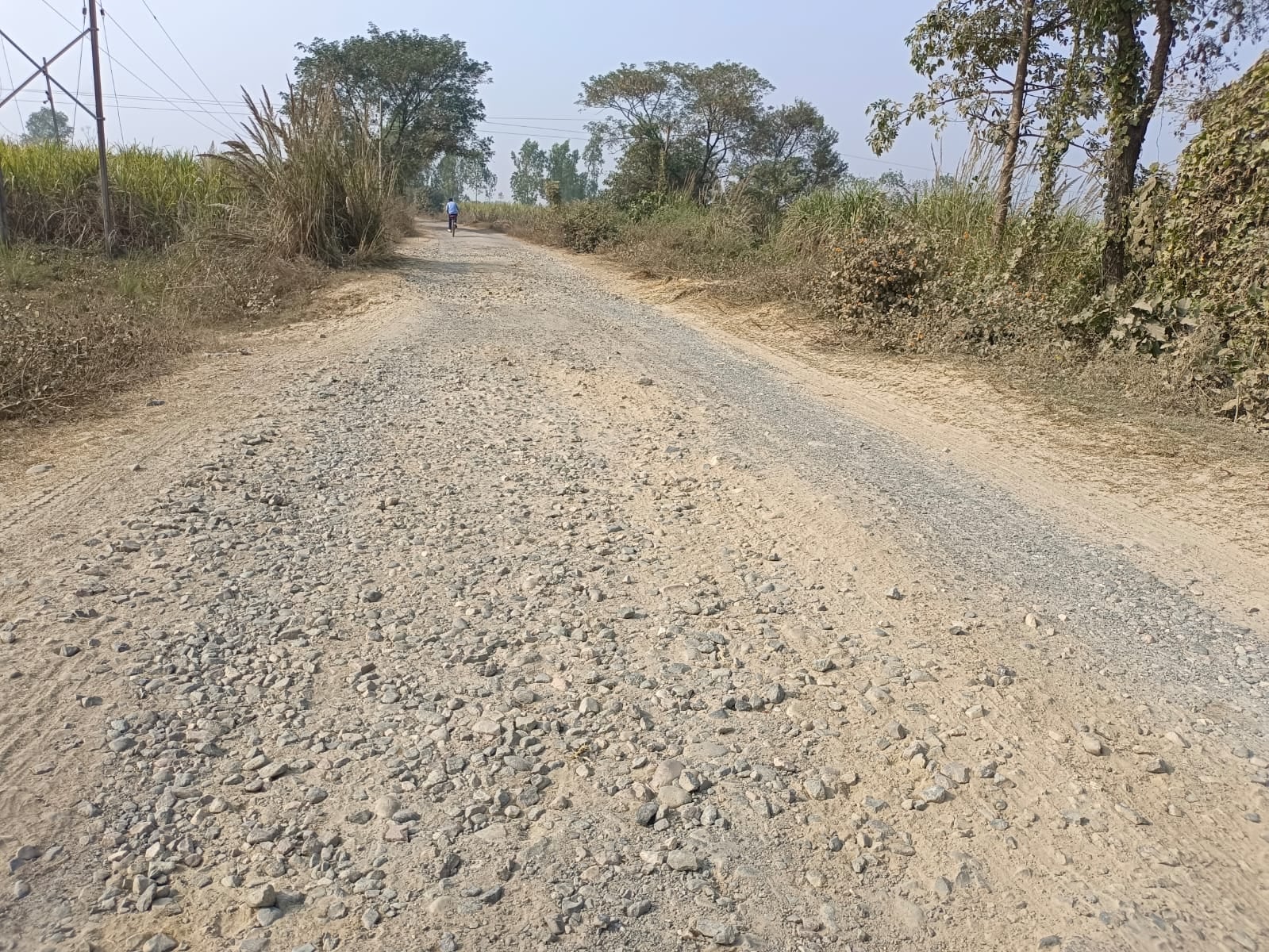 जल भवन के सामने छोटेे वाहनों के  लिए  निर्धारित मार्ग पर गुजरते बड़े वाहन