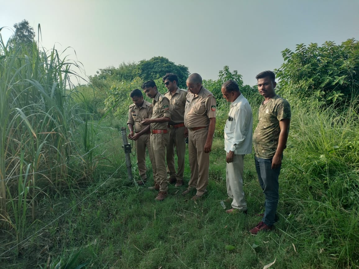 बेलवा में मृतक के भाई मुकेश कुमार को सहायता राशि देते वनकर्मी