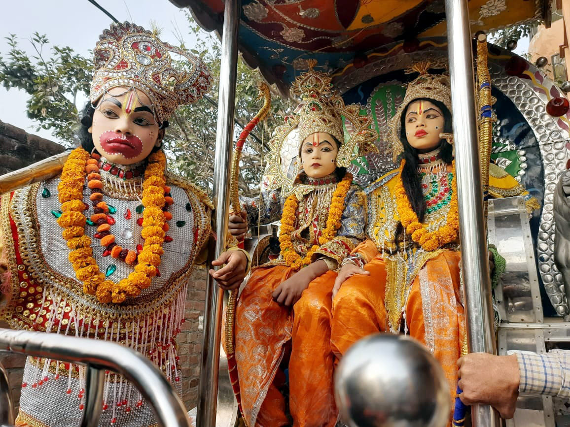 राम भजन पर नृत्य करते बच्चे।स्रोत स्वयं