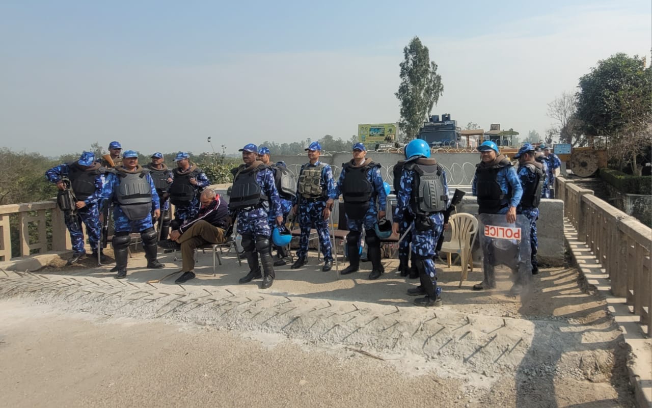 कुरुक्षेत्र। ट्यूकर बॉर्डर पर धरनारत किसान। कुरुक्षेत्र। ट्यूकर बॉर्डर पर धरनारत किसान।