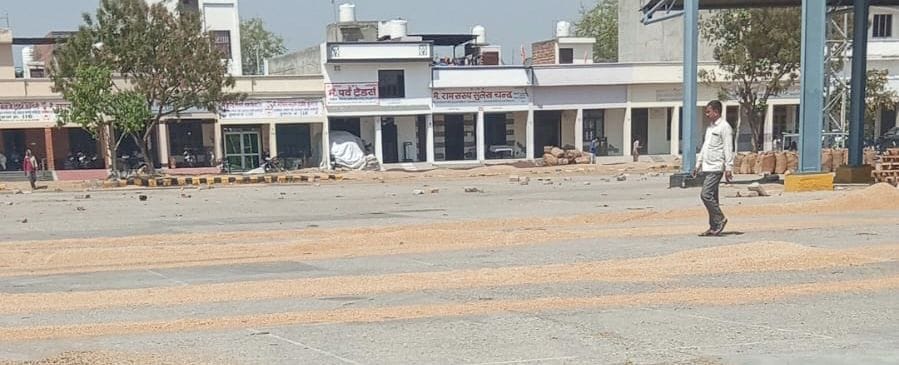 04जेएनडी34: सफीदों अनाज मंडी में आढ़तियों के द्वारा फैलाए गए गेहूं। संवाद 04जेएनडी34: सफीदों अनाज मंडी में आढ़तियों के द्वारा फैलाए गए गेहूं। संवाद