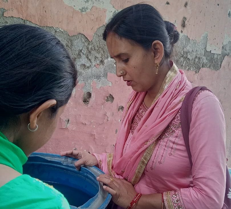 परवाणू में लारवा जांच करती हुई टीम। संवाद परवाणू में लारवा जांच करती हुई टीम। संवाद