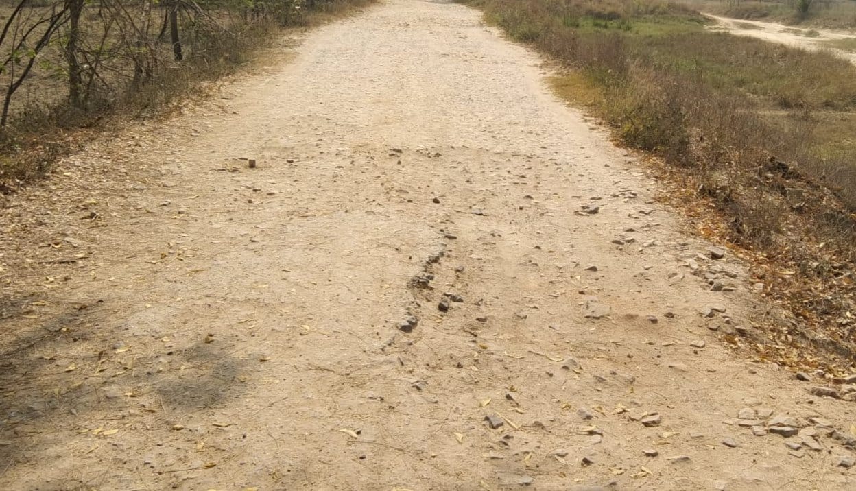 गौरा ब्लाक क्षेत्र के सेनापुर से पटहटटिया कला जाने वाली बदहाल सड़क। संवाद