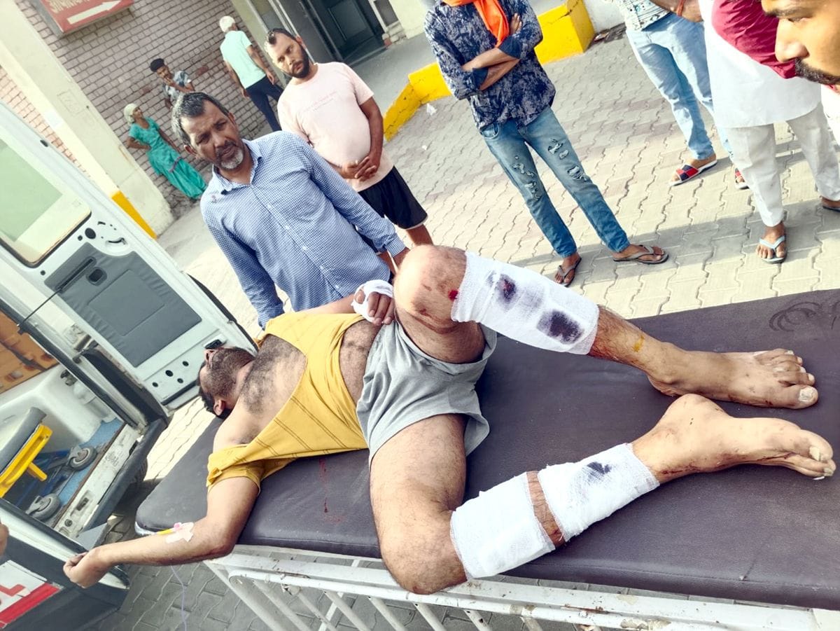 03जेएनडी06: नागरिक अस्पताल में घायल युवक श्याम। संवाद 03जेएनडी06: नागरिक अस्पताल में घायल युवक श्याम। संवाद