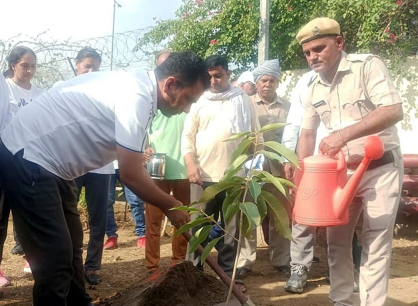 25जेएनडी19: म्हारा हरा-भरा उचाना अभियान की पौधरोपण कर शुरूआत करते हुए एसडीएम गुलजार मलिक। संवाद