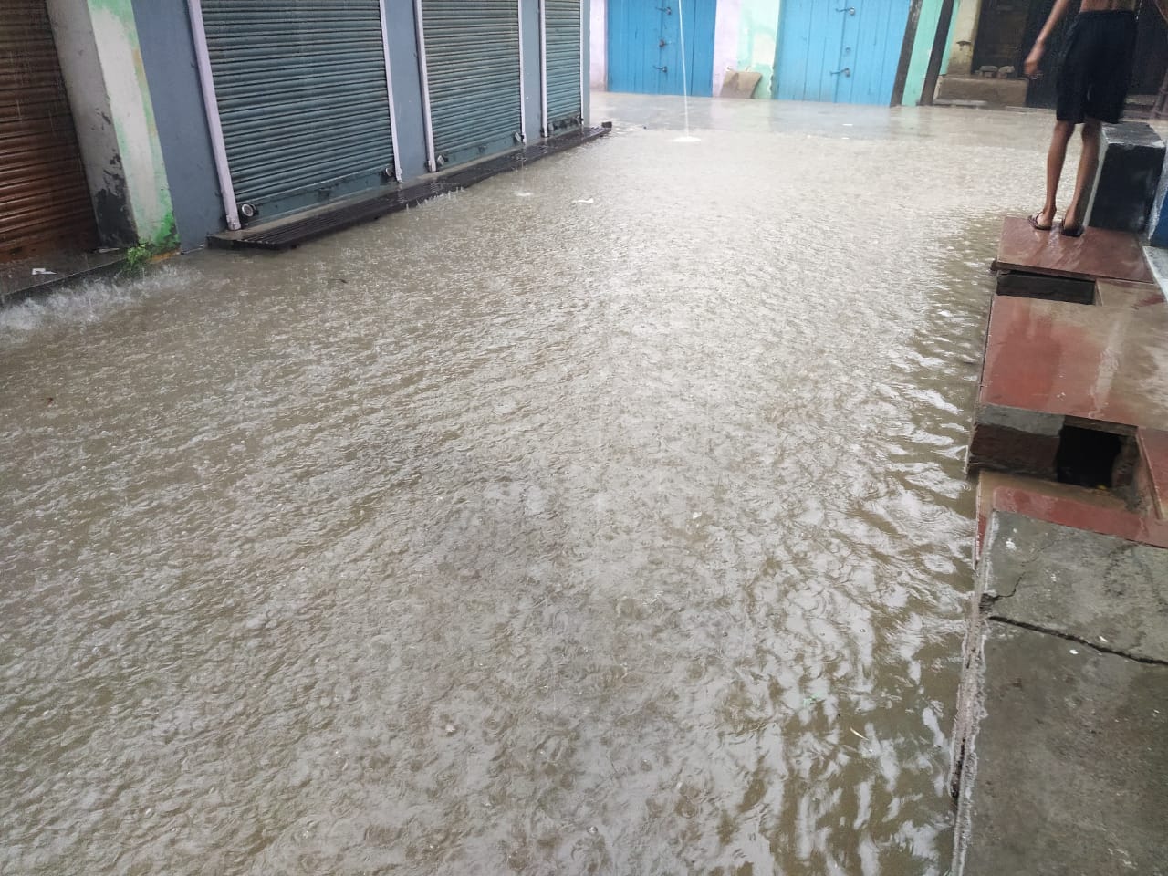 हाइवे पर गिरे पेड को हटाती टीम हाइवे पर गिरे पेड को हटाती टीम