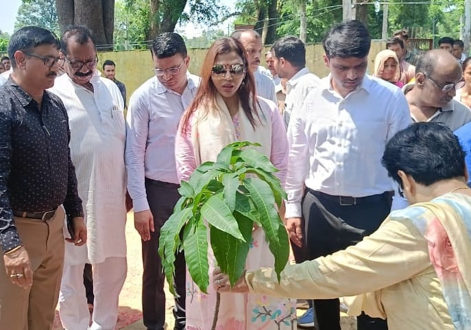 राजापुर बैनी में पौधा लगाते हुए विधायक लोकेंद्र प्रताप सिंह। राजापुर बैनी में पौधा लगाते हुए विधायक लोकेंद्र प्रताप सिंह।