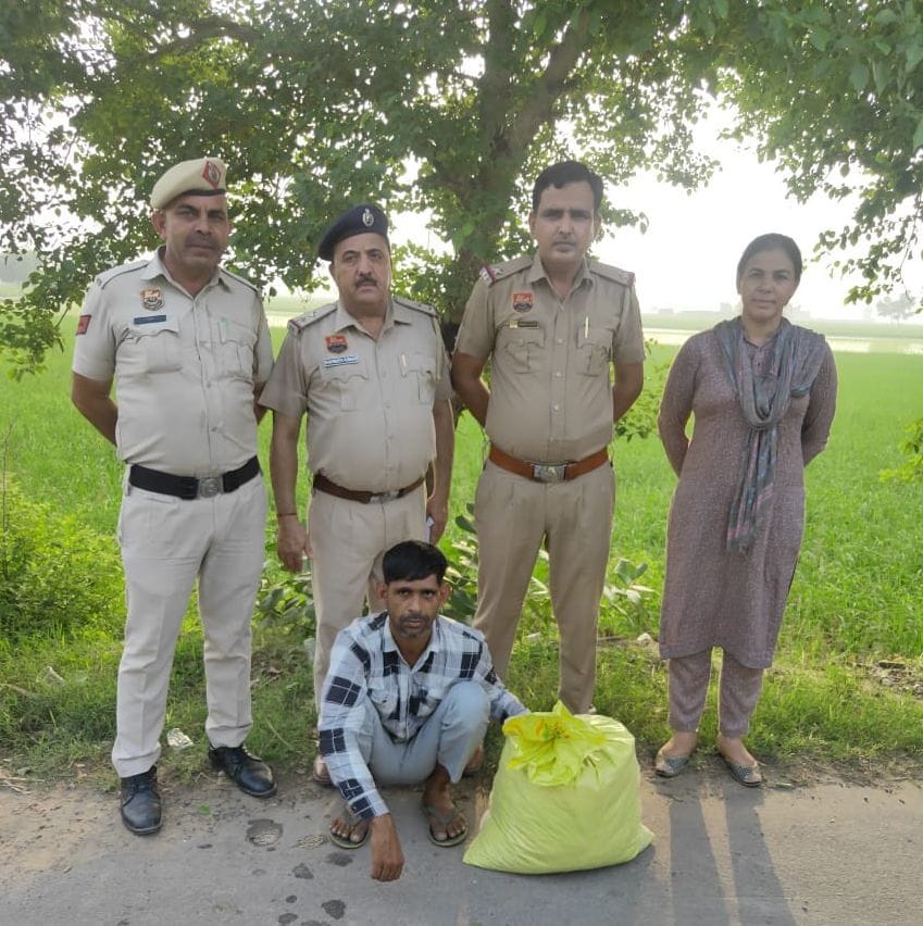 21जेएनडी11: दस किलोग्राम गांजे के साथ पकड़ा गया धमतान साहिब निवासी मदन। स्रोत पुलिस प्रशासन