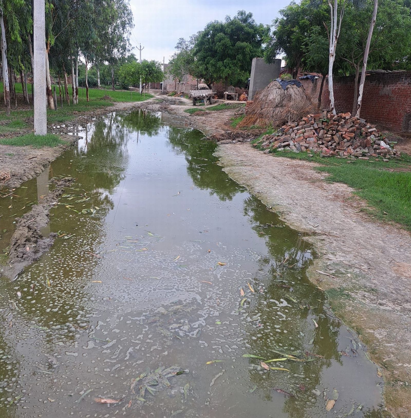 गांव खेड़ा जलालपुर में हो रहा जलभराव। संवाद