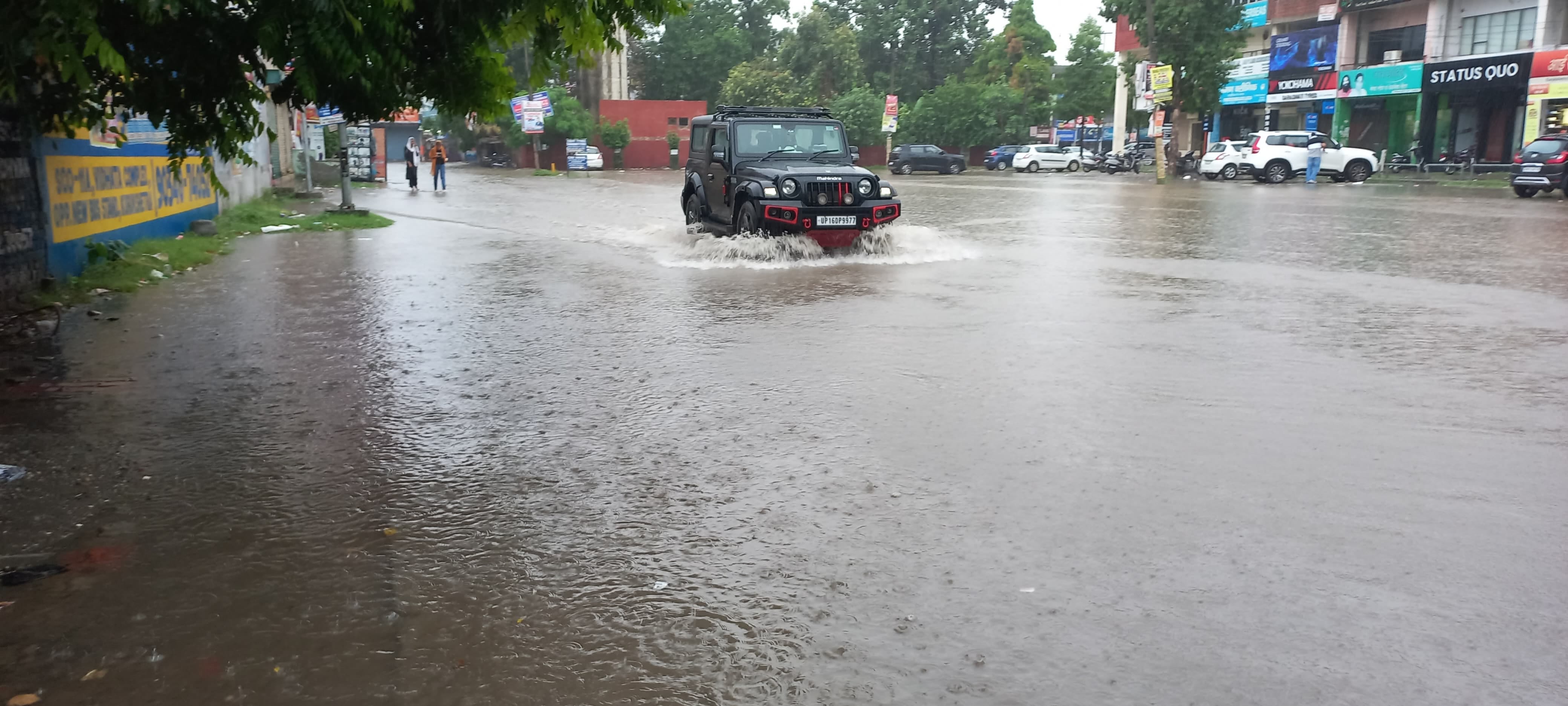 कुरुक्षेत्र। बारिश हुई तो पानी निकासी न होने के चलते तालाब बना कुरुक्षेत्र पैनोरमा। संवाद