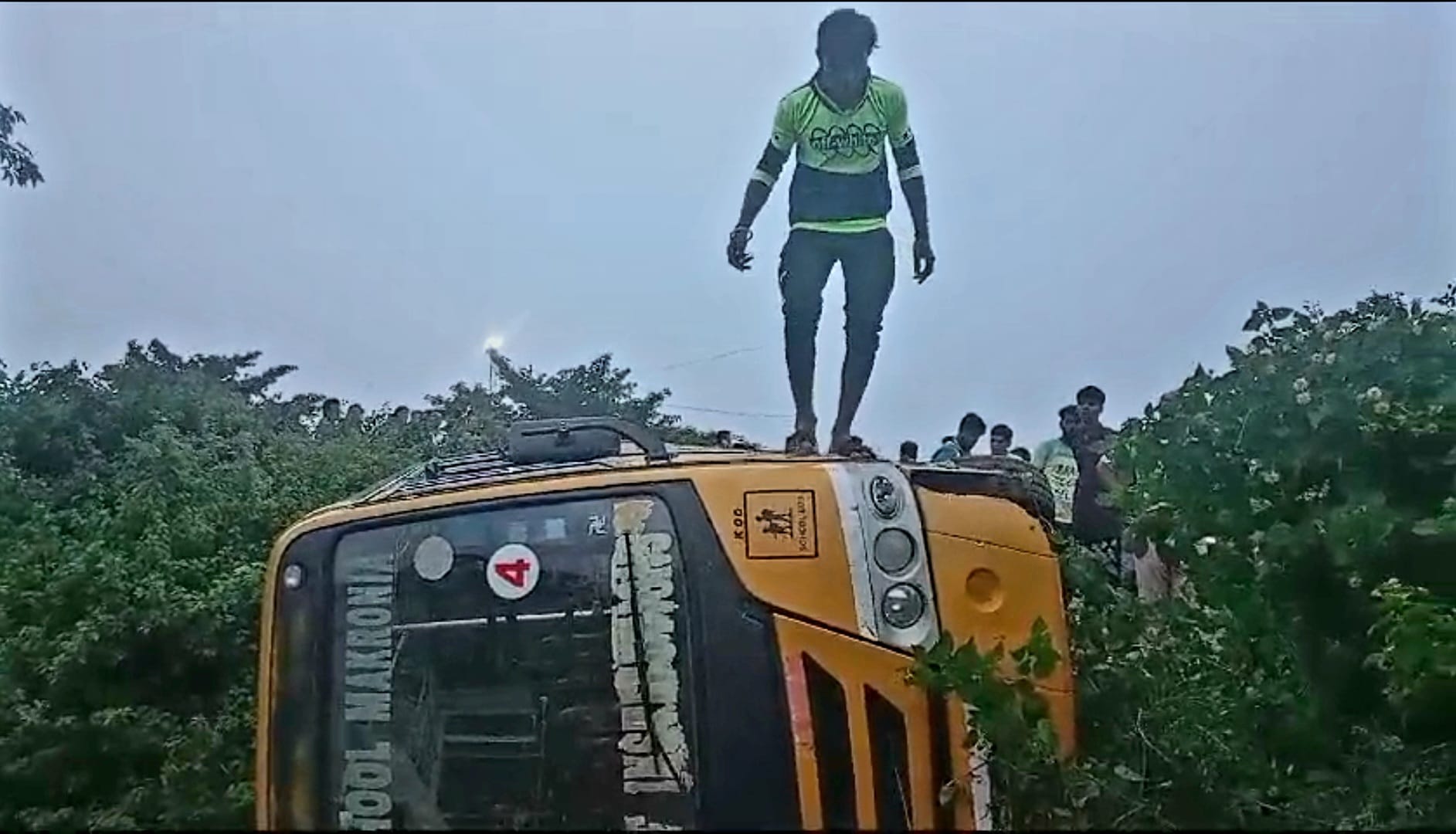 बस पलटी