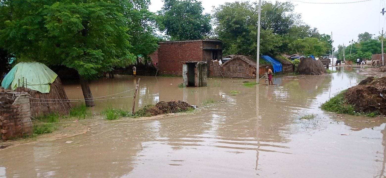 जलालाबाद-शमशाबाद स्टेट हाइवे पर गंगा की बाढ़ के बीच निकलती बैलगाड़ी। स्रोत: जागरुक पाठक जलालाबाद-शमशाबाद स्टेट हाइवे पर गंगा की बाढ़ के बीच निकलती बैलगाड़ी। स्रोत: जागरुक पाठक