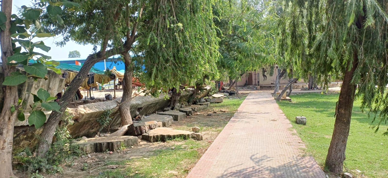 अंबाला छावनी के इंदिरा पार्क में टूटे पडे़ बैंच