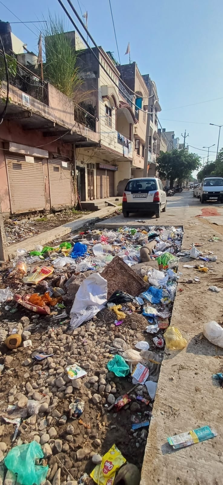 अंबाला सिटी के नौरंगराय तालाब के पास गली में लगे गंदगी के ढेर। संवाद
