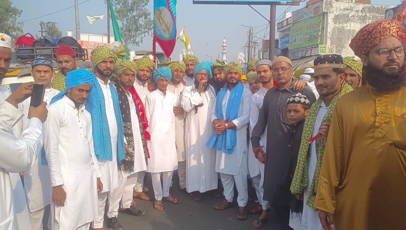 अमरिया कस्बे में निकाला गया जुलूस ए गौसिया।संवाद