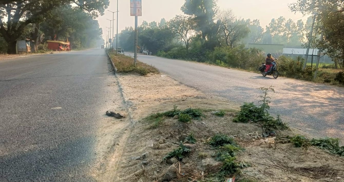पलिया लखनऊ हाईवे पर ग्राम चौढेरा जाने वाले मार्ग पर वैध कट का टूटा पड़ा डिवाइडर। संवाद पलिया लखनऊ हाईवे पर ग्राम चौढेरा जाने वाले मार्ग पर वैध कट का टूटा पड़ा डिवाइडर। संवाद