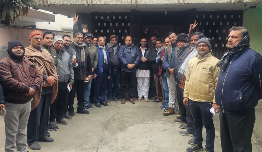 चुनाव प्रचार करते श्री चंडी मंदिर सेवा ग्रुप के प्रत्याशी। संवाद