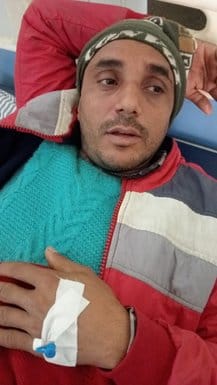 राजगढ़ के समीप सड़क हादसे में घायल श्रद्धालु जगन। संवाद