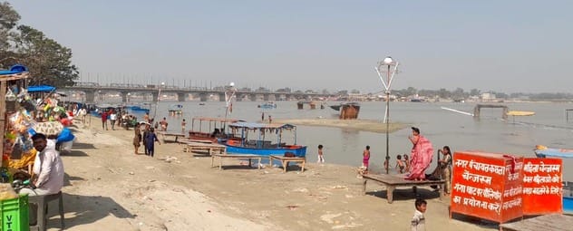 माघ पूर्णिमा से एक दिन पहले कछला घाट पर हुए इंतजाम। संवाद