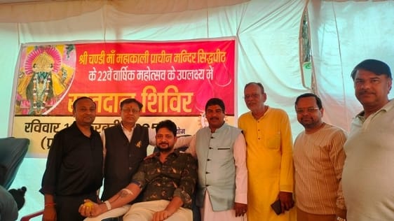 फोटो 04- सोनीपत के कामी रोड स्थित श्री चंडी मां महाकाली प्राचीन मंदिर सिद्धपीठ में श्रीमद्भागवत