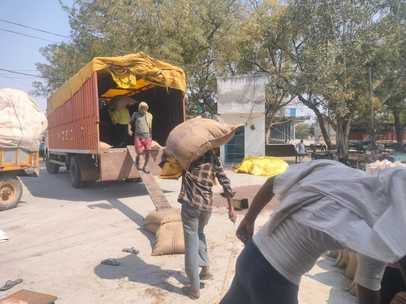 26सीटीके46..नई अनाज मंडी में सरसों की सफाई करता मजदूर। संवाद 26सीटीके46..नई अनाज मंडी में सरसों की सफाई करता मजदूर। संवाद