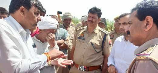 यमुना क्षेत्र से फसल कटाई करते किसान। संवाद यमुना क्षेत्र से फसल कटाई करते किसान। संवाद