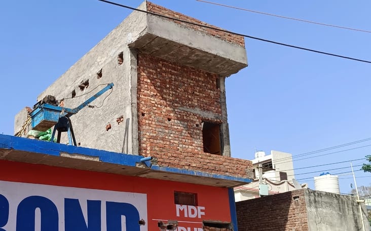 फोटो 11: सोनीपत के गन्नौर अनाज मंडी में बिना अनुमति किया गया निर्माण। संवाद