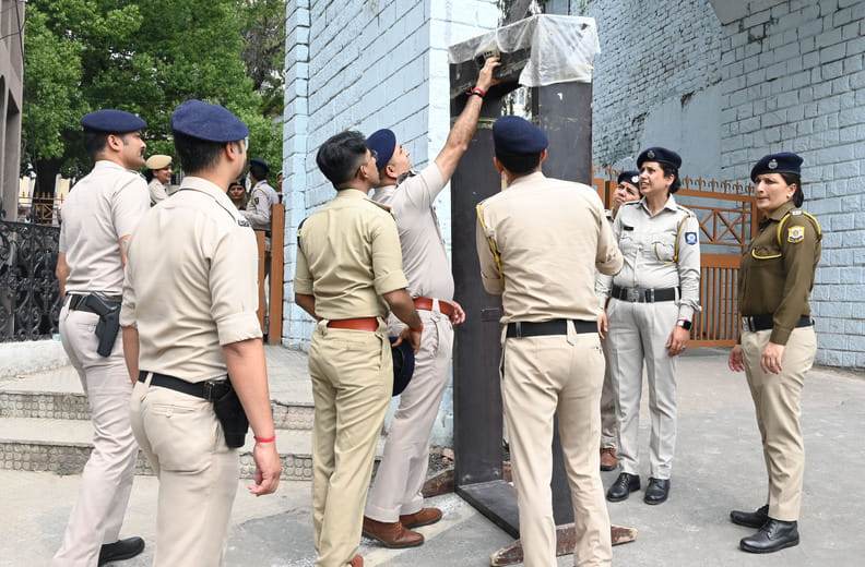 मंडी में उपायुक्त कार्यलय के बाहर खड़े परेशान लोग। संवाद