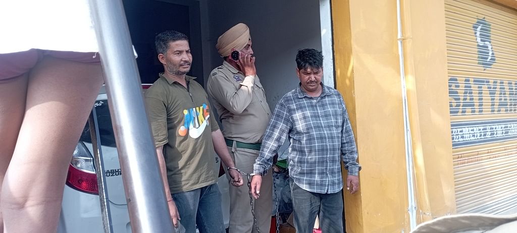 गांव देओली में आग की चपेट में गेहूं की फसल।
