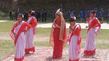 जिलास्तरीय आईटीआई की खेलकूद प्रतियोगिता के दौरान वॉलीबाल मैच के दौरान भिड़ते आईटीआई चंबा बनाम 