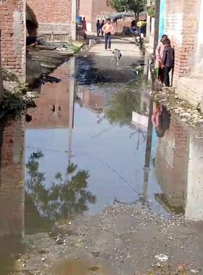 उसहैत के प्राथमिक विद्यालय शिंभू नगला को जाने वाले रास्ते की हालत। संवाद उसहैत के प्राथमिक विद्यालय शिंभू नगला को जाने वाले रास्ते की हालत। संवाद