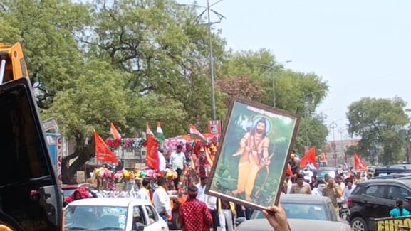 इकरार अहमद.....गांधी आश्रम स्थित भगवान परशुराम मंदिर में स्थापना दिवस कार्यक्रम धार्मिक गाती मह