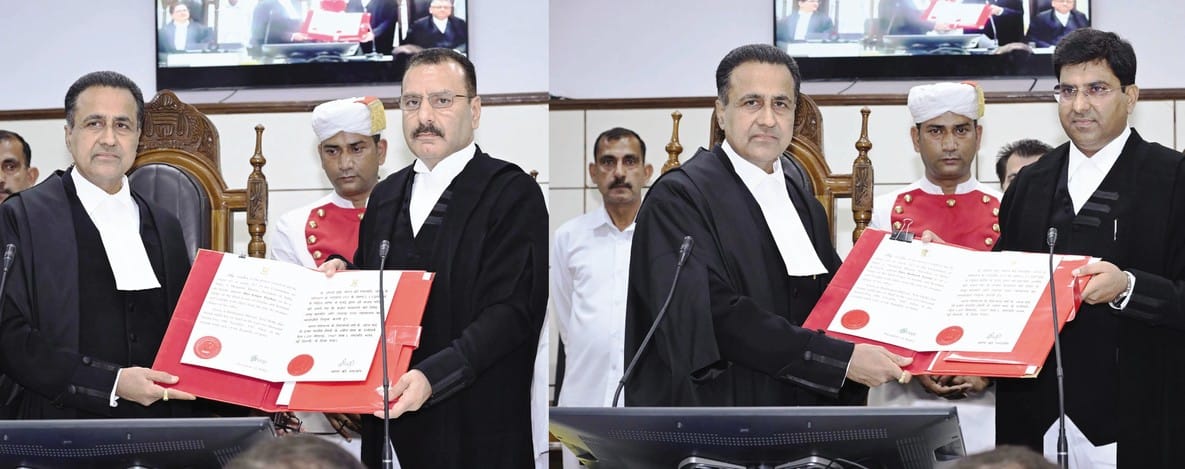 मुख्य न्यायाधीश अरुण पल्ली ने नवनियुक्त न्यायाधीश संजय परिहार और शहजाद अजीम को न्यायाधीश के रूप