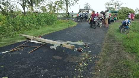 पलिया-भीरा मार्ग पर गिरे पेड़ से बाधित हुआ यातायात। संवाद पलिया-भीरा मार्ग पर गिरे पेड़ से बाधित हुआ यातायात। संवाद