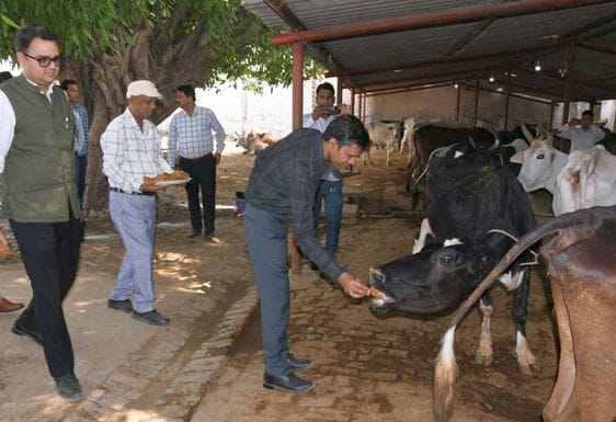 जल जीवन मिशन के कार्य के दौरान सड़क का गड्ढा देखते नोडल अधिकारी।-स्वयं
