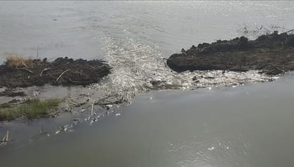 ग्राम बरौल में माइनर ओवरफ्लो होने से खेतों में भरा पानी