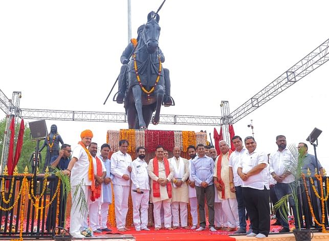 चित्तौड़गढ़ के भूपालसागर में महाराणा प्रताप की प्रतिमा आवरण समारोह में पहुंचे मुख्यमंत्री भजनला