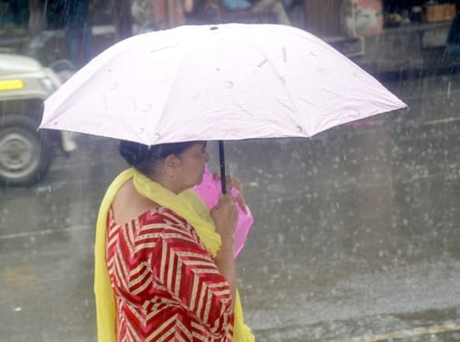 शामली एमएसके रोड पर बारिश में जाते वाहन । संवाद