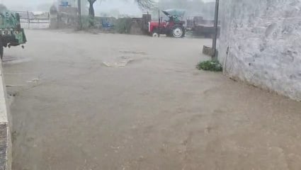 अजमेर के पीसांगन में मूसलाधार बारिश