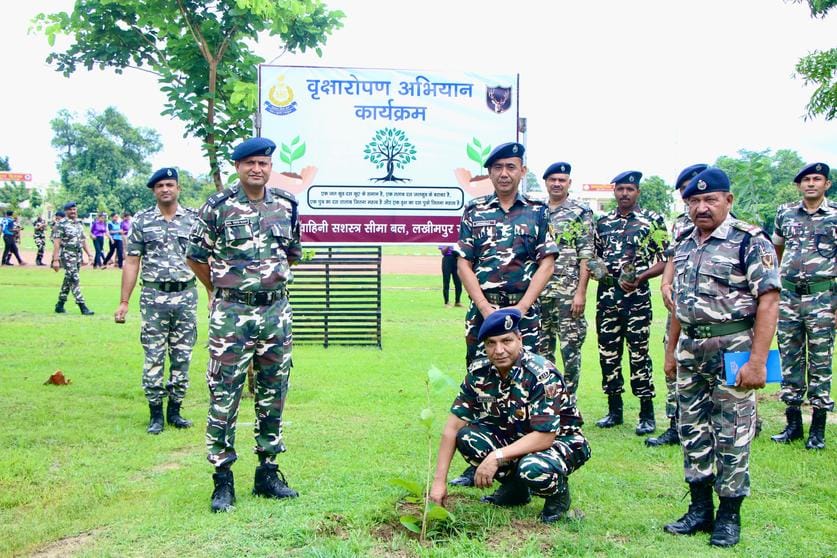 स्वशासकीय चिकित्सा महाविद्यालय परिसर में पौधारोपण करते अजमानी पब्लिक स्कूल के बच्चे। स्रोत- स्