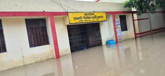 बाइपास के पास भरा बारिश का पानी। संवाद बाइपास के पास भरा बारिश का पानी। संवाद
